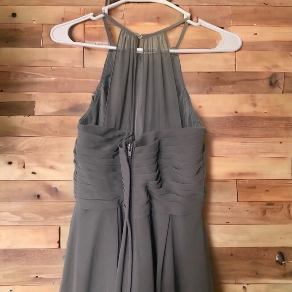Azazie Ginger A-Line Chiffon Floor Length bridesmaid dress -Steel Grey - Picture 8 of 9